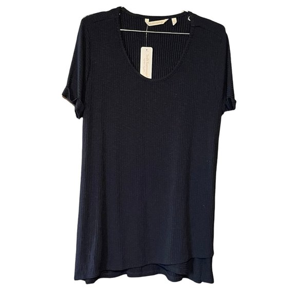 NWT Soft Surroundings Woman's Black Lightweight Unfitted Shirt Size Medium - Picture 1 of 6